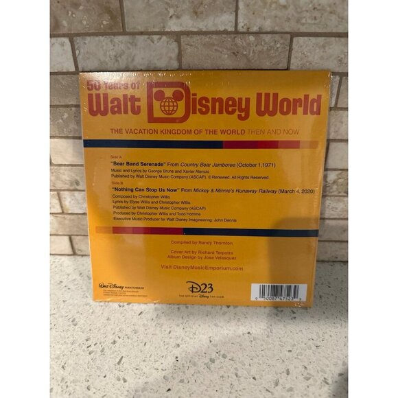 D23 Gold Member Gift 50 Years Of Walt Disney World 7" Vinyl Record Sealed - Picture 2 of 2